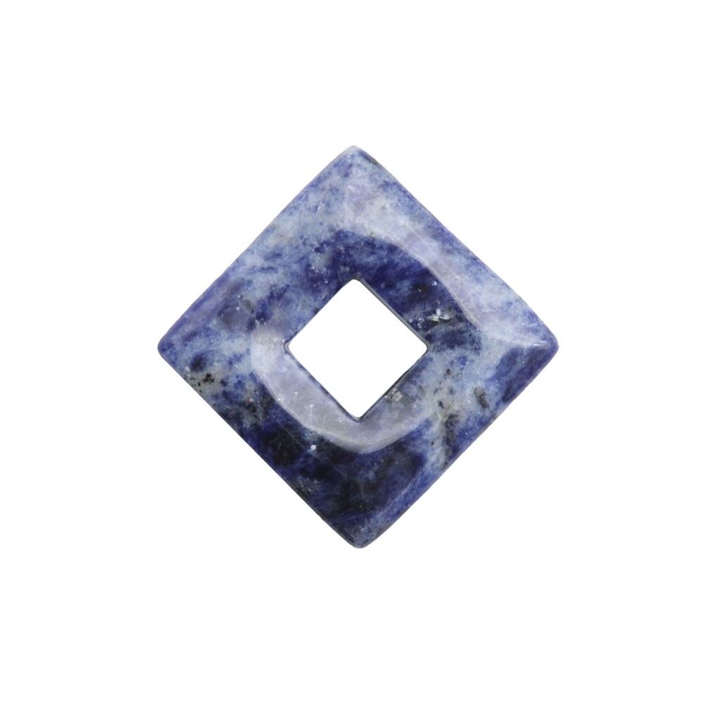 Sodalith-Anhänger - chinesischer PI oder kleiner quadratischer Donut