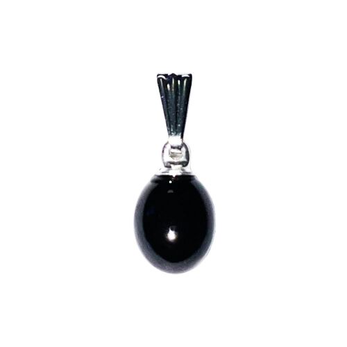 Pendentif Spinelle noir - Pierre plate