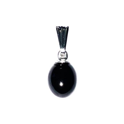 Black Spinel pendant - Flat stone