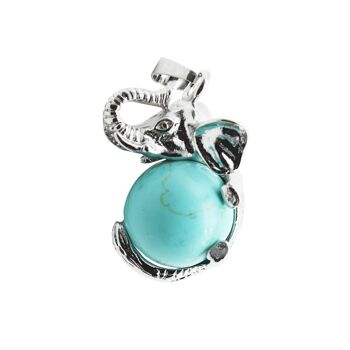 Pendentif Turquoise stabilisée - Éléphant 1