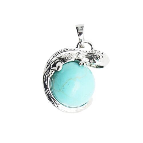 Pendentif Turquoise stabilisée - Lézard