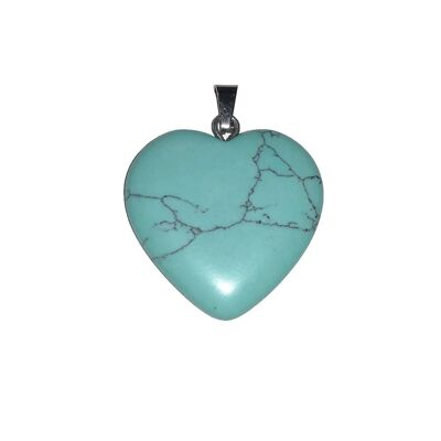 Pendentif Turquoise stabilisée - Petit coeur