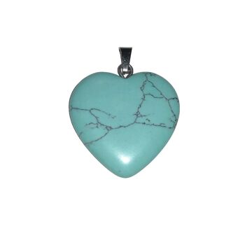 Pendentif Turquoise stabilisée - Petit coeur 1