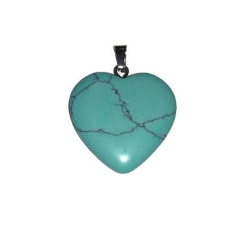 Pendentif Turquoise stabilisée - Petit coeur 2
