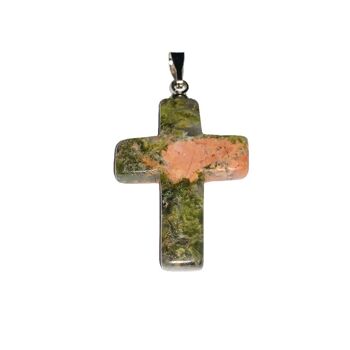 Pendentif Unakite - Croix 1