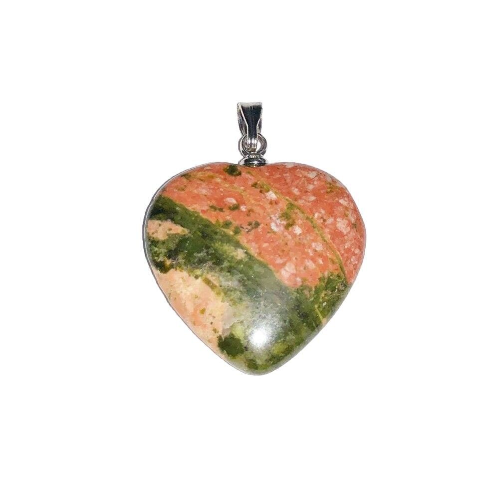 Unakite pendant - Small heart