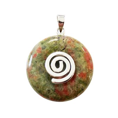 Unakite Pendant - Chinese PI or Donut 20mm