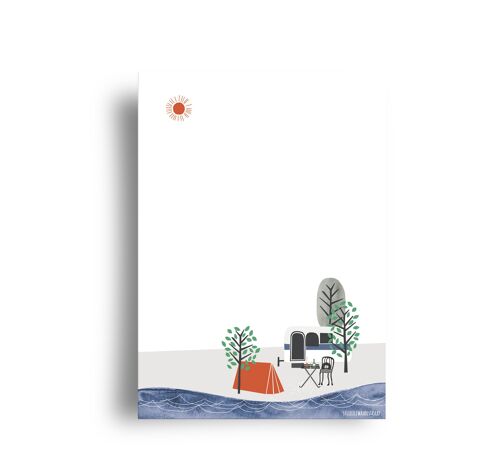 postcard 'camping at sea'