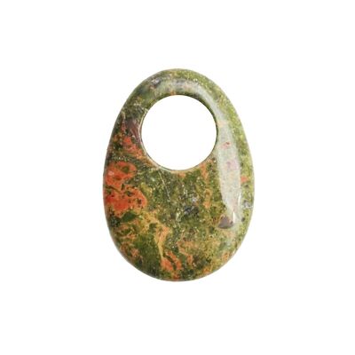 Pendentif Unakite - PI Chinois ou Donut Ovale