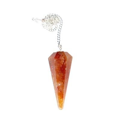 Pendule Aventurine orange - Hexagonal