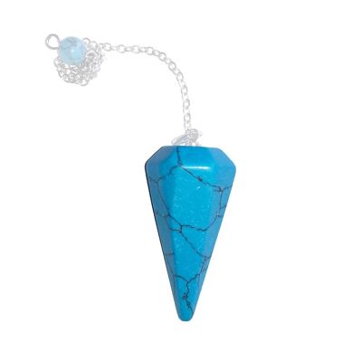 Pendolo Howlite blu - Esagonale