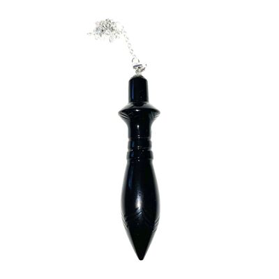 Black Obsidian Pendulum - Egyptian Thot