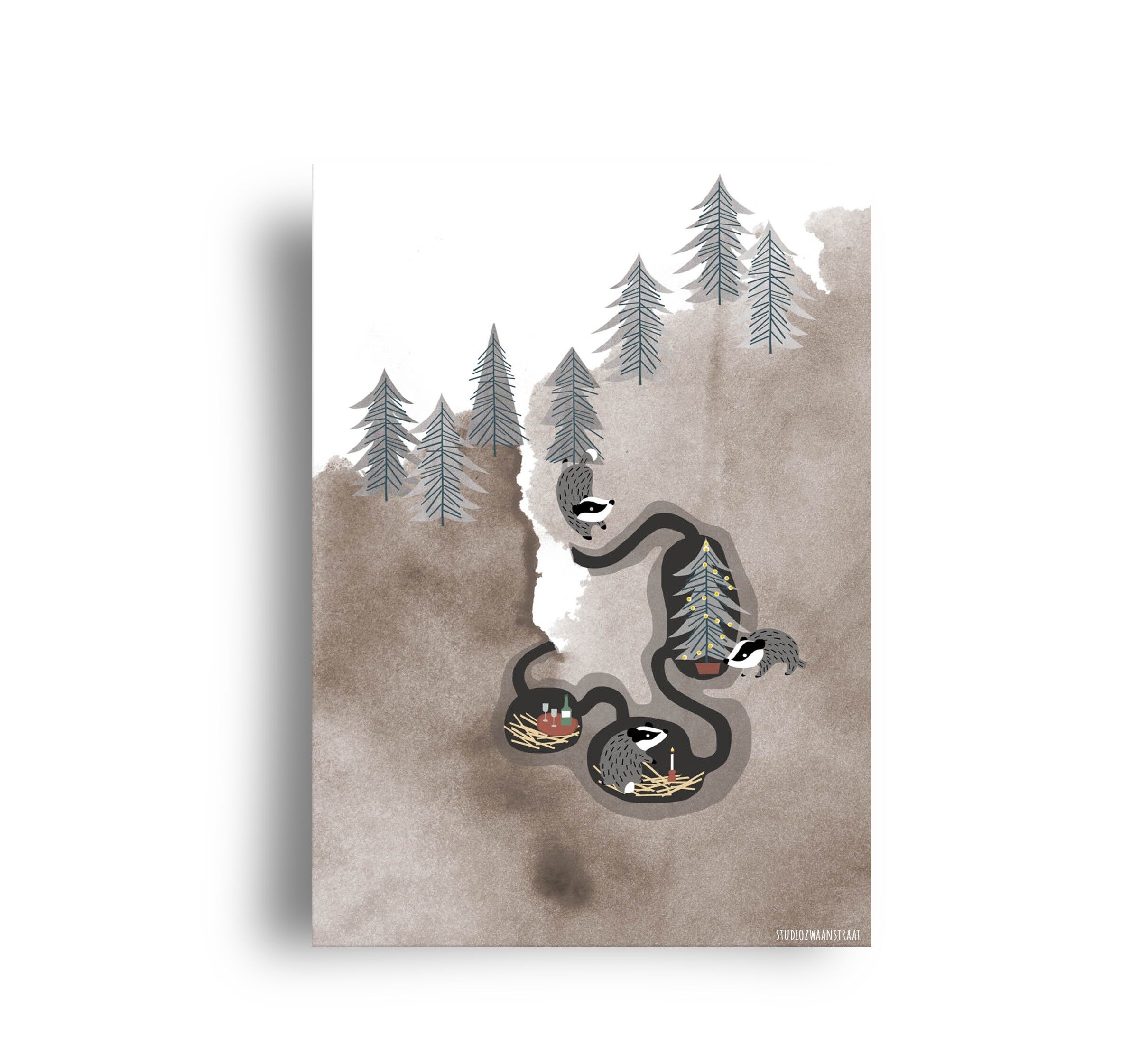 Postkarte - Dezember - "Underground Party"