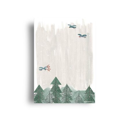 carte postale 'dans les bois'