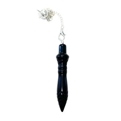 Black Tourmaline Pendulum - Egyptian Thot