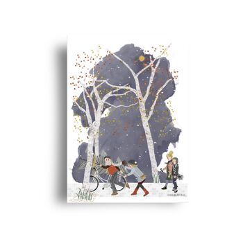 carte postale - décembre - série 'comment ramener cet arbre à la maison' - 'parents et adolescents' 1