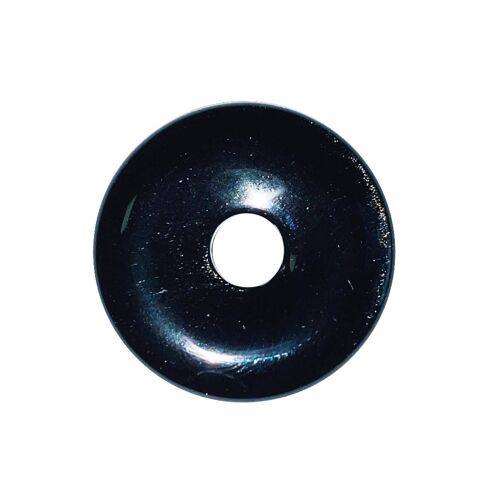 PI Chinois ou Donut Obsidienne argentée - 30mm