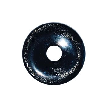 PI Chinois ou Donut Obsidienne argentée - 30mm 2