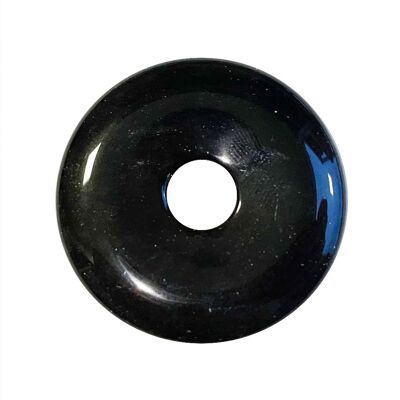 Chinesisches PI oder Donut Obsidian Silber - 40mm