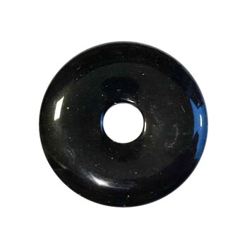 PI Chinois ou Donut Obsidienne argentée - 40mm 2