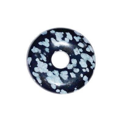 Chinese PI or Snow Obsidian Donut - 20mm