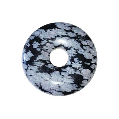 Chinese PI or Snow Obsidian Donut - 30mm