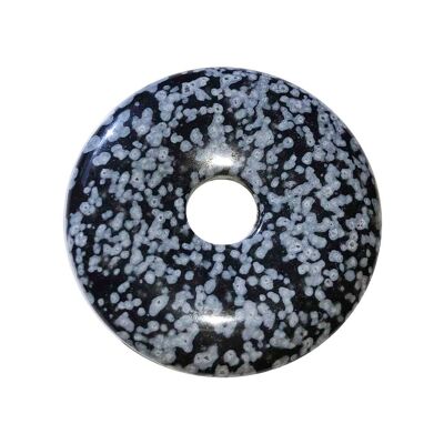 Chinesischer PI- oder Schnee-Obsidian-Donut - 40 mm