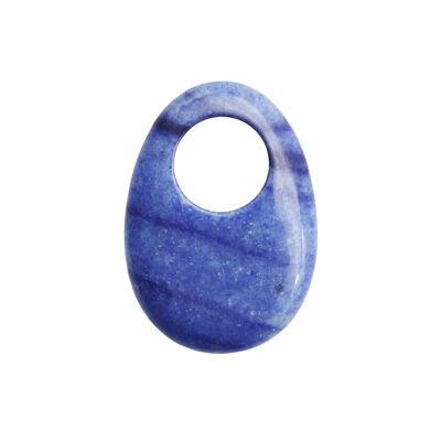 PI Chinois ou Donut Quartz bleu - Ovale