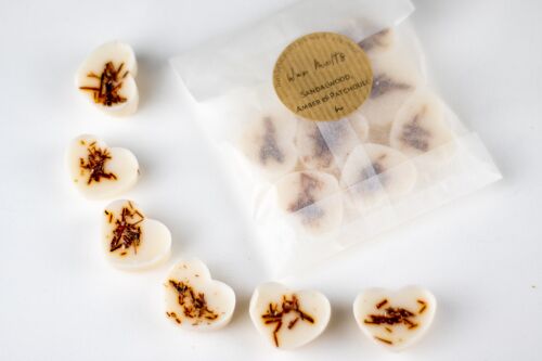 Natural Eco-friendly Coconut-Rapeseed Wax Melts Sandalwood, Abmber & Patchouli