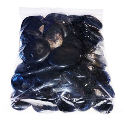 Black Agate flat stones - 250grs