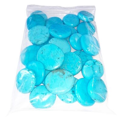 Blue Howlite flat stones - 250grs