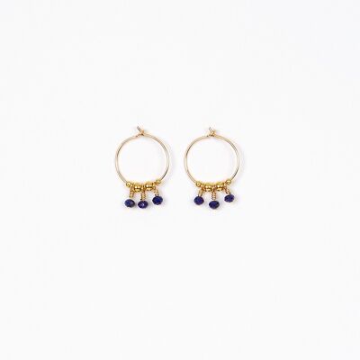 Mini-star lapis lazuli hoops