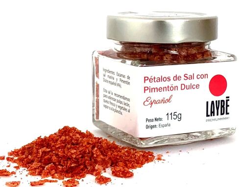 Tarro cristal Pétalos de Sal con Pimentón Dulce Español 115g