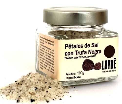 Tarro cristal Pétalos de Sal con Trufa Negra "Melanosporum"  100g