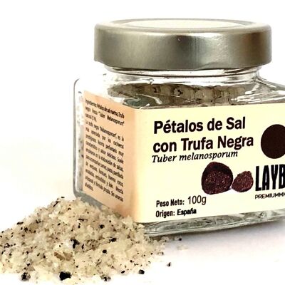 Glass Jar Petals of Salt with Black Truffle "Melanosporum" 100g