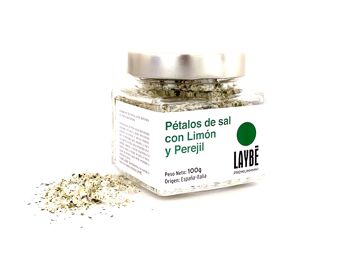 Pot en verre Pétales de Sel au Citron et Persil 100g