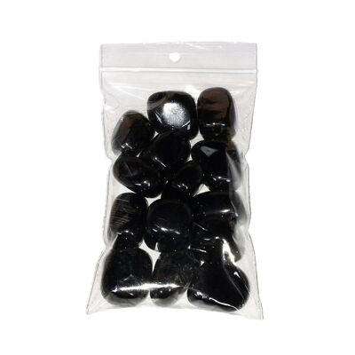 Trommelsteine aus schwarzem Achat - 500grs