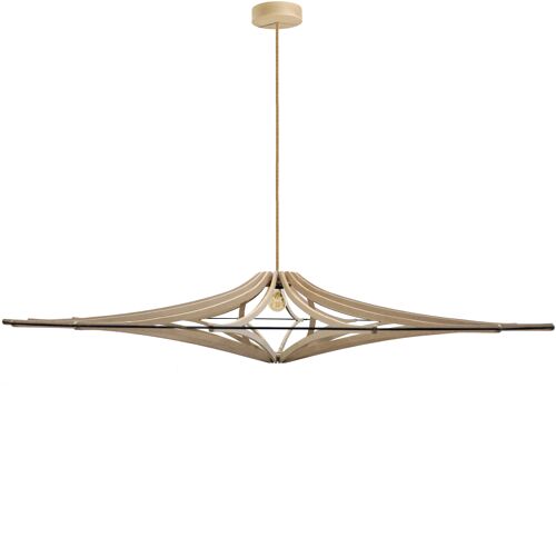 Suspension D160 cm SINGING BRUT - élastique Noir - kit lin bois