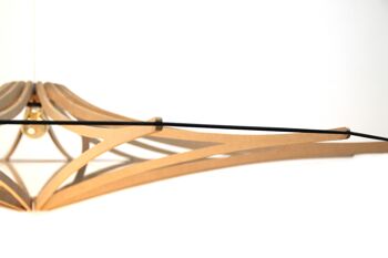 Suspension bois design XL D160cm SINGING BRUT kit cable lin et rosace bois 3