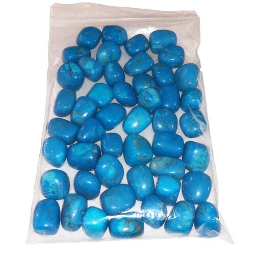 Pierres roulées Howlite bleue - 250grs