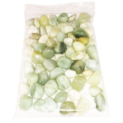 Trommelsteine aus grüner Jade - 250grs