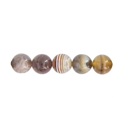 Sachet de 5 perles Agate botswana - 12mm