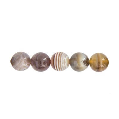 Sachet de 5 perles Agate noire - 10mm