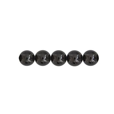 Sachet de 5 perles Agate noire - 6mm