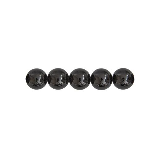 Sachet de 5 perles Agate noire zonée - 10mm