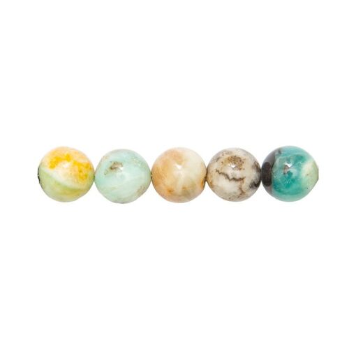 Sachet de 5 perles Amazonite multicolore - 6mm