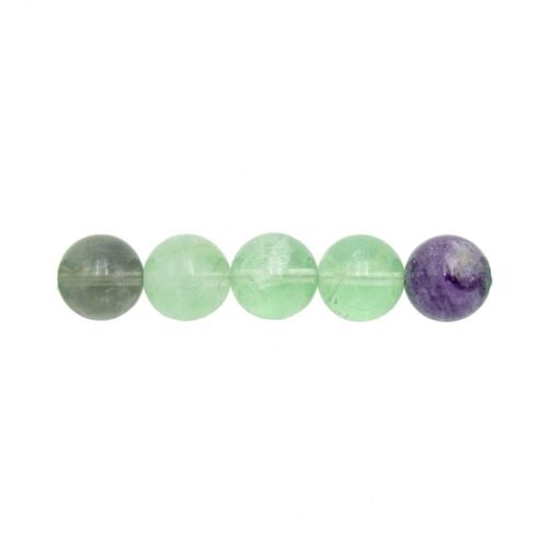 Sachet de 5 perles Fluorine multicolore - 6mm