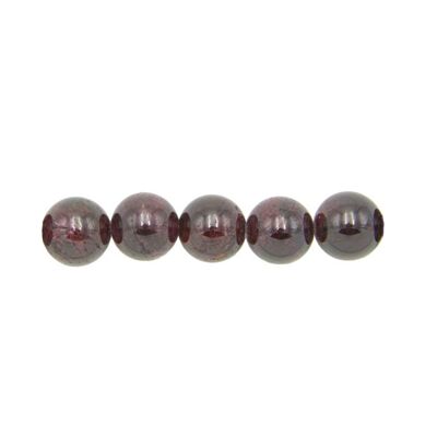 Sachet de 5 perles Grenat rouge - 12mm