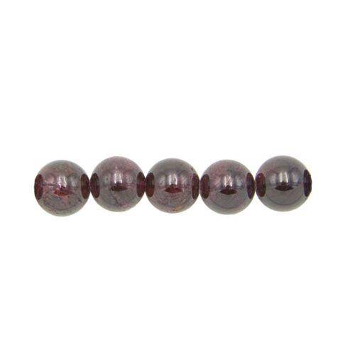 Sachet de 5 perles Grenat rouge - 8mm