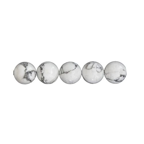 Sachet de 5 perles Howlite - 6mm